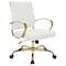 Leisuremod Benmar Leather Office Chair with Gold Frame, White BOG19WL - alternate 1