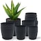 Campior Plastic Plant Pots with Drainage, Home Decor Flower Pot, Stackable Design for Indoor, 20PK CMP22BLK - alternate 1