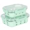 Martha Stewart Elsinore 2 Piece Glass Container Set in Green with Snap Lids 136554.04 - alternate 1