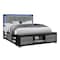 Global Furniture Usa Contemporary Emma Black/Grey King Bed With Led And Usb EMMA-BLACK/GREY-KB W/ LED & USB - alternate 2