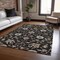 Homeroots 10' X 14' Black Brown And Ivory Floral Washable Indoor Outdoor Area Rug 604748 - alternate 2