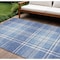 Homeroots 9' X 12' Denim Blue And Ivory Plaid Washable Indoor Outdoor Area Rug 596331 - alternate 1