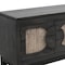 Homeroots 93" Black Solid Wood Cabinet Enclosed Storage Distressed TV Stand 528753 - alternate 2