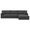 Homeroots 122" Gray Fabric Sofa With Brown Legs 641047 - alternate 3