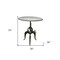 Homeroots 36" Gray And Silver Solid Wood And Iron Adjustable Height Dining Table 488589 - alternate 2