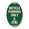 Signmission Bicycle Parking Only With Cycle and Lock Sym, 12 In X 18 In Architectural, Heavy Gauge Aluminum A-OV-G-1218-24321 - alternate 1