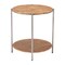Homeroots 22" Natural and Silver Wood and Steel Round End Table With Shelf 632662 - alternate 2
