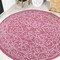 Jonathan Y Charleston Vintage Filigree Textured Weave Fuchsia/Light Gray 5 ft Round Indoor/Outdoor Area Rug SMB106J-5R - alternate 1