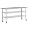 Flash Furniture Reader SS Work Table 30in. x 72in. w/2 Undershelves and 4 Casters, Heavy Duty Food Prep Worktable NH-WT-GU-3072-CAS-GG - alternate 1