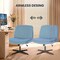 Yssoa Criss Cross Chair Legged, Home Office Desk Chair No Wheels Armless, Wide Seat Swivel Vanity C 3A88FNCHAIROFFICEBLU01 - alternate 2
