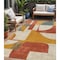 Homeroots 5' X 8' Coral Gold And Ivory Geometric Washable Indoor Outdoor Area Rug 617903 - alternate 1