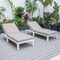 Leisuremod Chelsea Modern Outdoor White Chaise Lounge Chair With Beige Cushions CLW-77BG2 - alternate 3