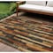 Homeroots 10' X 14' Coffee And Brown Striped Washable Indoor Outdoor Area Rug 608945 - alternate 1