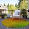 Homeroots 8' Terra Cotta Gold And Green Round Ombre Washable Indoor Outdoor Area Rug 577279 - alternate 4