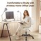 Yssoa HealSmart Small Office Desk Chair with Wheels, Armless Desk Chair with Lumbar Support, PU Leather L 3A88FNCHAIRDESKWHT01 - alternate 3