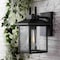Jonathan Y Bungalow 6.75" 1-Light Iron/Seeded Glass Rustic Traditional Lantern LED Outdoor Sconce, Black, 2PK JYL7608A-SET2 - alternate 3