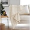 Homeroots 50" X 60" Natural Cotton Woven Floral Throw Blanket with Tassels and Fringe 518824 - alternate 3