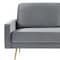 Homeroots 72" Gray Velvet Sofa With Brass Legs 480917 - alternate 2