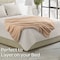 Lavish Home Faux Fur Throw Blanket 60x70-Inch Twin Blanket for Couch, Bed, or Chair Soft Throw with Plush, Taupe 66-THROW057-T - alternate 4