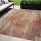 Homeroots 5' X 8' Orange Beige And Taupe Striped Washable Indoor Outdoor Area Rug 577260 - alternate 1