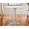 Homeroots 32" White And Gray Rounded Stone And Metal Pedestal Base Dining Table 520851 - alternate 4