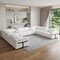 Homeroots White Italian Leather Power Reclining U Shaped Twelve Piece Corner Sectional With Console 634655 - alternate 2