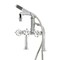 Kingston Brass 7" Center Deck-Mount Clawfoot Tub Faucet with Knurled Handle and Hand Shower, Polished Chrome AE6401RKX - alternate 1