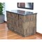 Homeroots 47in Brown Distressed Reclaimed Wood Carved Geometric Six Drawer Buffet Table 606265 - alternate 2