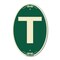 Signmission Letter T, 12 Inch X 18 Inch Architectural Oval, Heavy Gauge Aluminum A-OV-G-1218-22926 - alternate 1