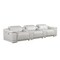 Homeroots 134" Light Gray Italian Leather Reclining Metal USB Sofa 720297 - alternate 3