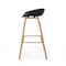 Homeroots Set of Two Black and Natural Heavy Duty Plastic and Wood Backless Bar Height Bar Chairs, 2PK 628739 - alternate 3
