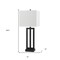 Homeroots 30" Black Metal USB Table Lamp With White Shade 524766 - alternate 3