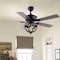Jonathan Y Jasper 52" 2-Light Farmhouse Industrial Iron Dome Shade LED Ceiling Fan With Remote, Black JYL9613A - alternate 5