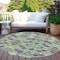 Homeroots 8' Blue And Purple Round Geometric Washable Indoor Outdoor Area Rug 609004 - alternate 2