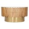 Homeroots 31" Gold Natural And White Iron Wood And Faux Marble Round Block Coffee Table 565069 - alternate 3