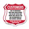 Signmission Restricted Area Shield Sign Customers Du, 18 inch X 18 inch, Plastic Sign, 2PK SHI-P-2PACK-18-458 - alternate 1