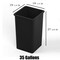 Regal Altair 35 Gallon Square Black Plastic Trash Can, Heavy Duty Resin Construction ZR-TC-100-SQ35BK - alternate 2