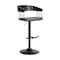 Armen Living Larisa Adjustable Black Wood Bar Stool in Gray Faux Leather with Golden Bronze and Black Metal LCLABABLKGRY - alternate 1