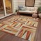 Homeroots 5' X 8' Orange Ivory And Copper Geometric Washable Indoor Outdoor Area Rug 598287 - alternate 2