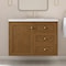James Martin Vanities Laurent 36" Single Vanity, Honey Oak w/ 3 CM White Zeus Silestone Top 545-V36-HNO-3WZ - alternate 3