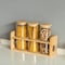 Basicwise 3 Pcs 30oz Glass Jars with Bamboo Shelf for Storing Ground Coffee, Sugar, Beans and Grains,  QI004707 - alternate 2