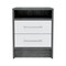 Homeroots 20" Gray Wood Two Drawer Nightstand 543666 - alternate 1