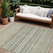 Homeroots 10' X 14' Sage Mint Green And Beige Striped Washable Indoor Outdoor Area Rug 577804 - alternate 1