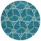 Homeroots 8' Teal Blue And Beige Round Geometric Washable Indoor Outdoor Area Rug 613526 - alternate 3