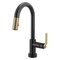 Brizo Litze Smarttouch Pull-Down Prep Faucet with Arc Spout, Industrial Handle Matte Black/Luxe Gold 64944LF-BLGL - alternate 2