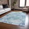 Homeroots 3' X 5' Blue And Teal Blue Abstract Washable Indoor Outdoor Area Rug 609834 - alternate 4