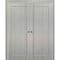 Sartodoors Double Pocket Interior Door, 60" x 84", Gray QUADRO4111DP-KS-6084 - alternate 1