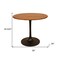 Homeroots 36" Brown And Black Rounded Solid Wood And Iron Pedestal Base Dining Table 517768 - alternate 3