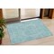 Homeroots 3' X 5' Teal Blue And Ivory Abstract Washable Indoor Outdoor Area Rug 594959 - alternate 1
