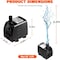 Simple Deluxe HealSmart 200GPH Submersible Pump with 5.2ft High Lift, 15W Ultra Quiet Fountain Water Pump with 2 LGPUMP200GV2 - alternate 3